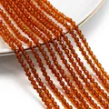 Dettaglio macro di perle di cristallo ambrato sfaccettate da 3mm per gioielli fai-da-te - 1 Filo (Circa 127 Pezzi), Diametro 3mm/Foro 0.8mm / Marrone