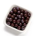 Lot de perles rondes en acrylique marron foncé de 10 mm pour bracelets et colliers - 30 Pcs/Paquet / Brun Foncé