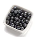 Perles rondes en acrylique gris foncé de 10 mm pour la création de bijoux DIY - 30 Pcs/Paquet / Gris foncé
