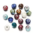 Mixed colors assorted round ceramic beads for DIY jewelry making and necklace crafts - 6mm / 50 Pieces Set / Mixed Kiln Glaze Colors