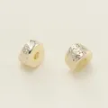 18k gold plated textured cylindrical spacer beads for DIY jewelry bracelet making - 14K Gold Moon Star Slanted Spacer