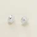 Premium silver-plated cylindrical spacer beads with intricate embossed patterns - Silver Moon Star Slanted Spacer