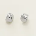 Textured silver-tone 18k plated spacer beads for DIY jewelry making and bracelets. - Platinum Moon Star Slanted Spacer