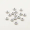 Smooth silver-plated brass car-wheel spacer beads for professional DIY jewelry making - Smooth Wheel Disc (GA0040) / 3mm 30 Pieces / White Gold