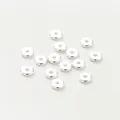 Silver plated flat wheel spacer beads for DIY jewelry making and bracelet crafting - Smooth Wheel Disc (GA0040) / 3mm 30 Pieces / Silver Tone Gold Plated