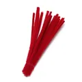 Pack of 30cm red chenille stems pipe cleaners for DIY kids art and flower bouquet crafts. - Red
