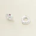 High-quality silver plated donut spacer beads with pink gemstone for DIY jewelry making - Silver Red Rhinestone Clip Spacer