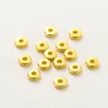 High-quality polished 18K gold-plated wheel spacer beads for DIY jewelry findings. - Smooth Wheel Disc (GA0040) / 3mm 30 Pieces / 18K Color-preserving Genuine Gold