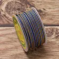 2.5mm blue and gold woven jewelry cord for DIY bracelets and necklaces on plastic spool - Yellow Blue
