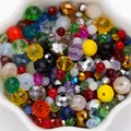 Assorted 4-8mm faceted crystal beads for DIY jewelry making in vibrant mixed colors - 1 Pack / Porcelain Multicolor