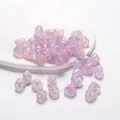 Vista ravvicinata di perle in acrilico a forma di cuore viola perlato per gioielli fai da te - Stile Cuore Perlato / 30 Pezzi/Confezione / Viola
