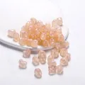Primo piano di perle in acrilico a forma di cuore con finitura sirena per gioielli fai da te - Stile Cuore Perlato / 30 Pezzi/Confezione / Arancione