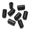 Natuurlijke zwarte cilindrische houten kralen voor DIY-sieraden maken en armbanden - 100 Stuks/Verpakking (6x12mm, Gat 2.3mm) / Zwart