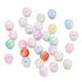 Dettaglio di perle in acrilico sfumato arcobaleno per creazioni di gioielli fai-da-te - 6mm - 100 Pezzi/Confezione / Misto Casuale