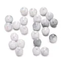 Primer plano de cuentas redondas de acrílico degradado irisado para bisutería DIY - 6mm - 100 Piezas/Paquete / Gris