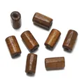 Natural brown wooden tube beads for DIY handmade jewelry making and bracelet accessories - 100 Pieces/Pack (6x12mm, Hole 2.3mm) / Coffee