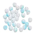 Cuentas de acrílico con degradado azul y blanco irisado para creación de joyas DIY - 6mm - 100 Piezas/Paquete / Azul