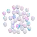 Cuentas redondas de acrílico con degradado pastel para hacer joyas y pulseras DIY - 6mm - 100 Piezas/Paquete / Azul púrpura