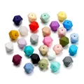 Vielzahl farbenfroher geometrischer Silikonperlen für die DIY-Schmuckherstellung - Sechseckige Silikonperlen / 10 Pieces (14.5*14.5mm) / Mehrfarbig