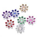 Detailansicht bunter facettierter kristalliner Blumenperlen für die DIY-Schmuckherstellung - Acryl-Blütenblätter / 10 Pieces (31*33.5mm) / Mehrfarbig