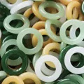 Assorted colors of smooth imitation jade glass rings for DIY handcrafted jewelry kits - Diameter Approx 10mm / 20 Pieces Set / Random Mixed Colors