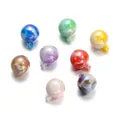 Detailansicht bunter schillernder DIY-Rundperlen für die Herstellung von Armbändern - Acryl hängende Gradient plattierte runde Perlen / 10 Pieces (15.8*20.2mm) / Mehrfarbig