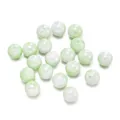 Cuentas redondas de acrílico con degradado verde claro y blanco para hacer joyas de bricolaje - 6mm - 100 Piezas/Paquete / Verde