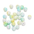 Perle rotonde in acrilico sfumate pastello per bracciali e collane fatte a mano - 6mm - 100 Pezzi/Confezione / Verde Giallo