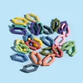 Bunte geometrische DIY-Schmuckglieder für die Herstellung von Armbändern und Bastelarbeiten - Mattierte Acryl-Fragmentkette / 5 Stück (14*29mm/Innen 8*18mm) / Mehrfarbig