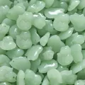 Macro view of light green glazed fox-shaped pendants for DIY jewelry making accessories - 10 Pieces (13.5x17.5mm)