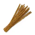 Shiny gold glitter pipe cleaners for children's DIY crafts and handmade flower materials - 20 Pieces / Gold