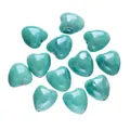 12x13mm heart-shaped ceramic loose beads in glossy teal finish for DIY jewelry making - 5 Pieces (12*13mm) / Lake Green