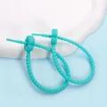 Türkisfarbene Silikon-Kabelbinder für DIY-Datenkabelmanagement und praktische Lagerung - Pflaumenblüte / 2 Stück/Set / Cyan