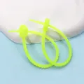 Helle neongelbe Silikon-Kabelbinder mit Perlen für Kabelmanagement und DIY-Projekte - Pflaumenblüte / 2 Stück/Set / Fluoreszierendes Grün
