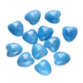 Glossy blue heart-shaped ceramic beads 12x13mm for DIY jewelry making bracelet charms - 5 Pieces (12*13mm) / Blue