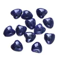 Dark purple heart shaped ceramic beads with shiny glazed finish for DIY jewelry making - 5 Pieces (12*13mm) / Dark Blue