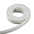Hochwertiges weißes DIY PU-Lederband mit Naht für Schmuck- und Taschenzubehör - 1 Meter/Packung / Silber