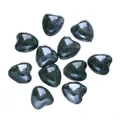 Dark green heart-shaped glossy ceramic beads for DIY jewelry making and craft 12x13mm - Dark Green