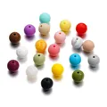Sortierte bunte runde lose Perlen für handgefertigten DIY-Schmuck und Bastelarmbänder - Silikonperlen / 20 Stück/Packung (12mm) / Mehrfarbig