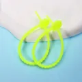 Neongelbe Silikon-Kabelbinder mit niedlichem Pfotendesign für Kabel - Katzenpfoten-Form / 2 Stück/Set / Fluoreszierendes Grün