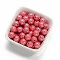 Perles rondes en acrylique galvanisé rose corail de 10mm pour la création de bijoux DIY - 30 Pcs/Paquet / Rose foncé