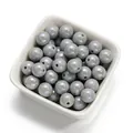 Perles rondes en acrylique gris brillant de 10mm pour la création de bijoux DIY et loisirs - 30 Pcs/Paquet / Gris