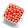 Perles en acrylique rondes nacrées orange corail de 10 mm pour la création de bijoux DIY - 30 Pcs/Paquet / Rose Orangé