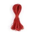 Durable 1mm red 3-strand waxed cord for DIY jewelry making and handmade braided bracelets - 66 Meters/Pack / Red