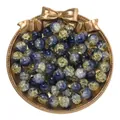 Primer plano de cuentas de vidrio craquelado bicolor de 10 mm para joyería DIY - Azul Oscuro Y Amarillo Bicolor