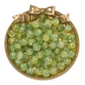 Detalle macro de cuentas de vidrio craquelado verde y amarillo 10mm para joyas DIY - Verde y Amarillo