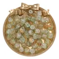 Vista detallada de cuentas de vidrio craquelado de 10 mm verde y marrón para joyas DIY - Naranja Claro Y Verde Bicolor