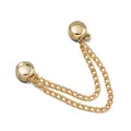 Detailansicht der goldenen Magnet-Hosenklammer mit Doppelkette zur Saumanpassung - 12.5*15.5mm/Laenge 11cm / 2 Stück/Set / Gold