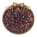 10mm translucent purple faceted crystal glass beads displayed in decorative gold tray - 50 Pieces (10mm/1.4mm Hole) / Deep purple