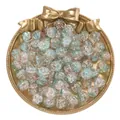 Detalle macro de cuentas de vidrio bicolores de 10mm para hacer joyas DIY - Rosa y Azul